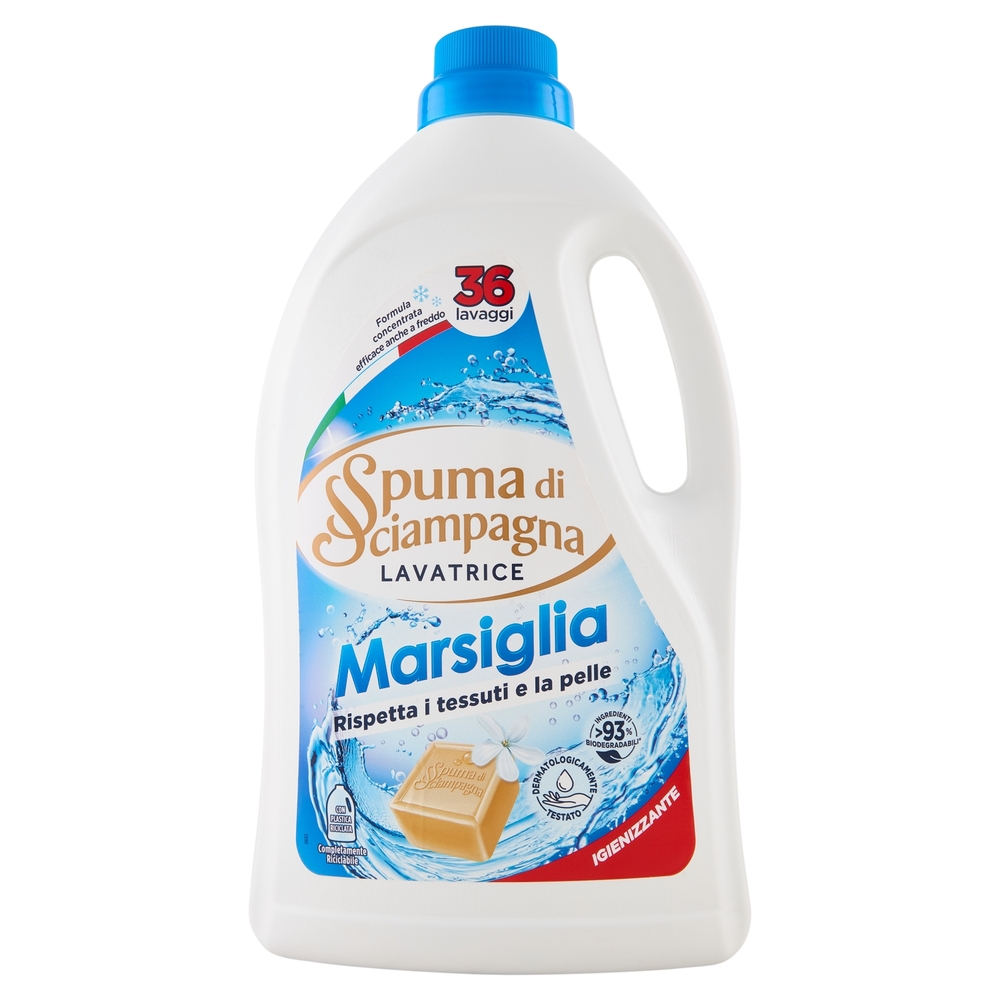 Spuma di Sciampagna Marsiglia Lavatrice Igienizzante 1620 ml